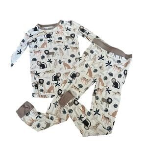 Little Sleepies Big Cats Two Piece Pajama, 7/8, Long Sleeve, Bamboo, FLAWED